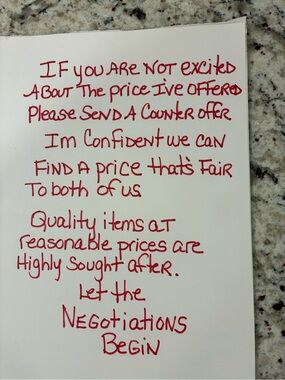Dooney & Bourke red handwritten note accessory